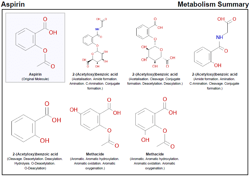 Pipeline Pilot ADMET 컬렉션을 활용한 Aspirin Metavolism Summary 이미지